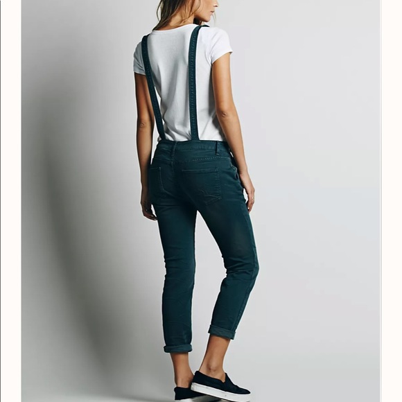 SOLD Washed Denim Overall Black Size 26 Free People - Picture 2 of 6